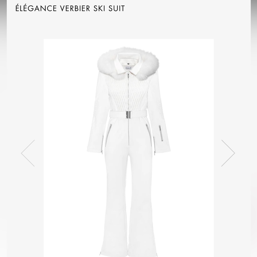White sunday ski suit with fur